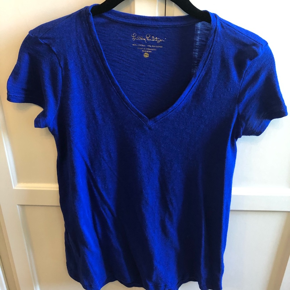 Lilly Pulitzer royal blue v-neck tee XXS